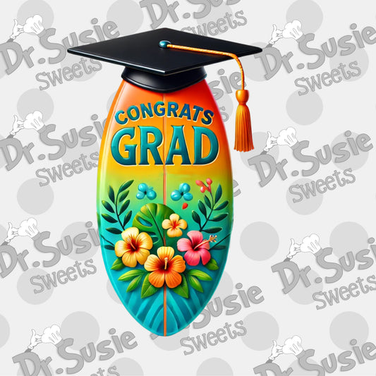 Aloha Congrats Grad Surfboard-Edible Printer Digital Image