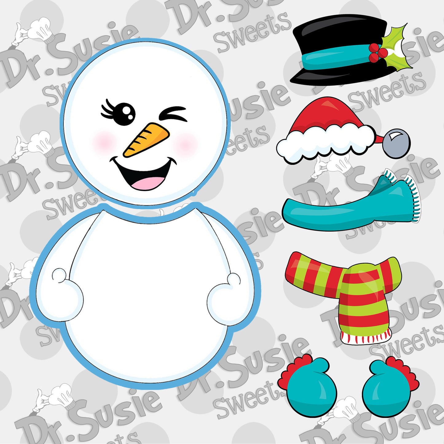 BYO Snowman Set-Edible Printer Digital Image