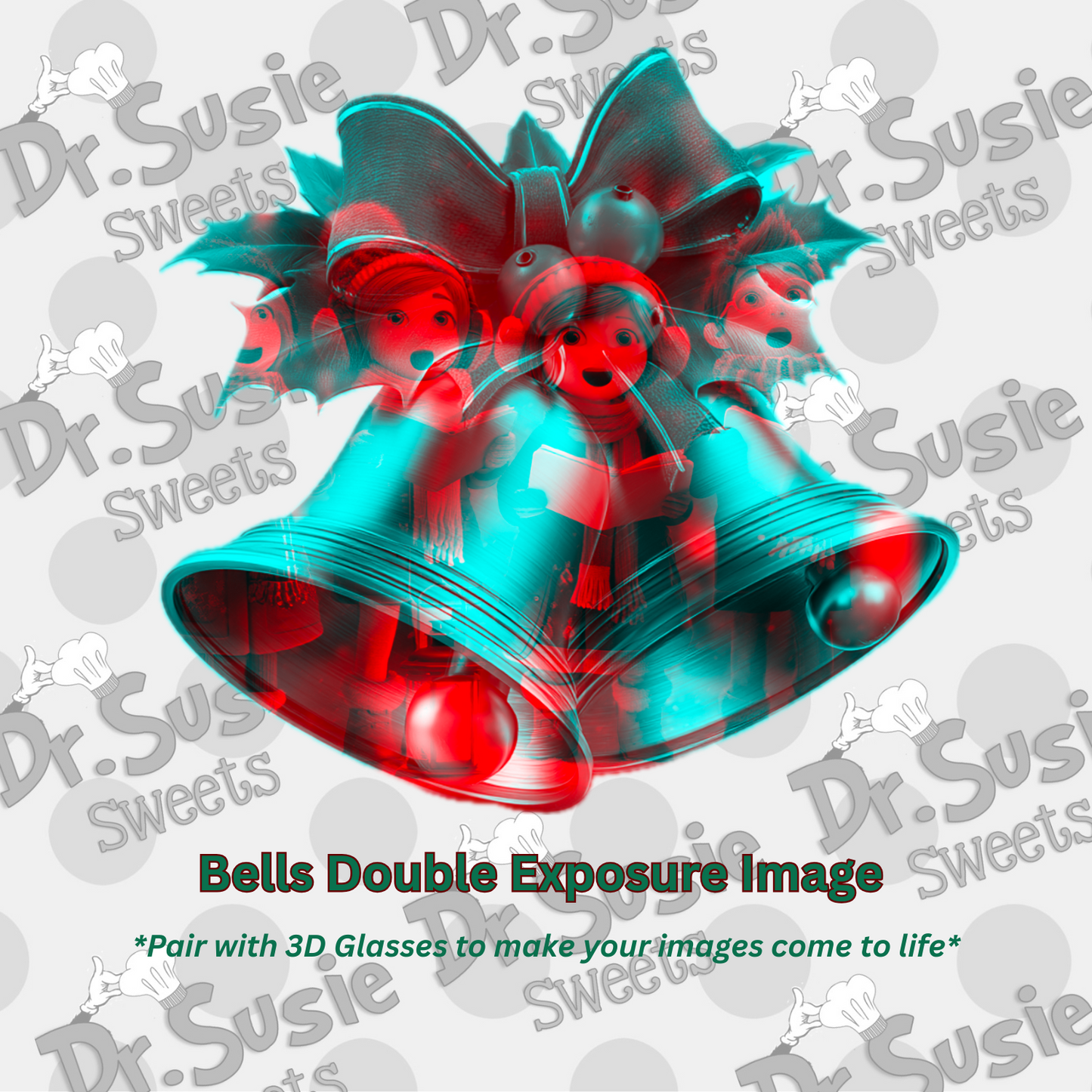 Christmas Double Exposure Anaglyph Image Set-STL