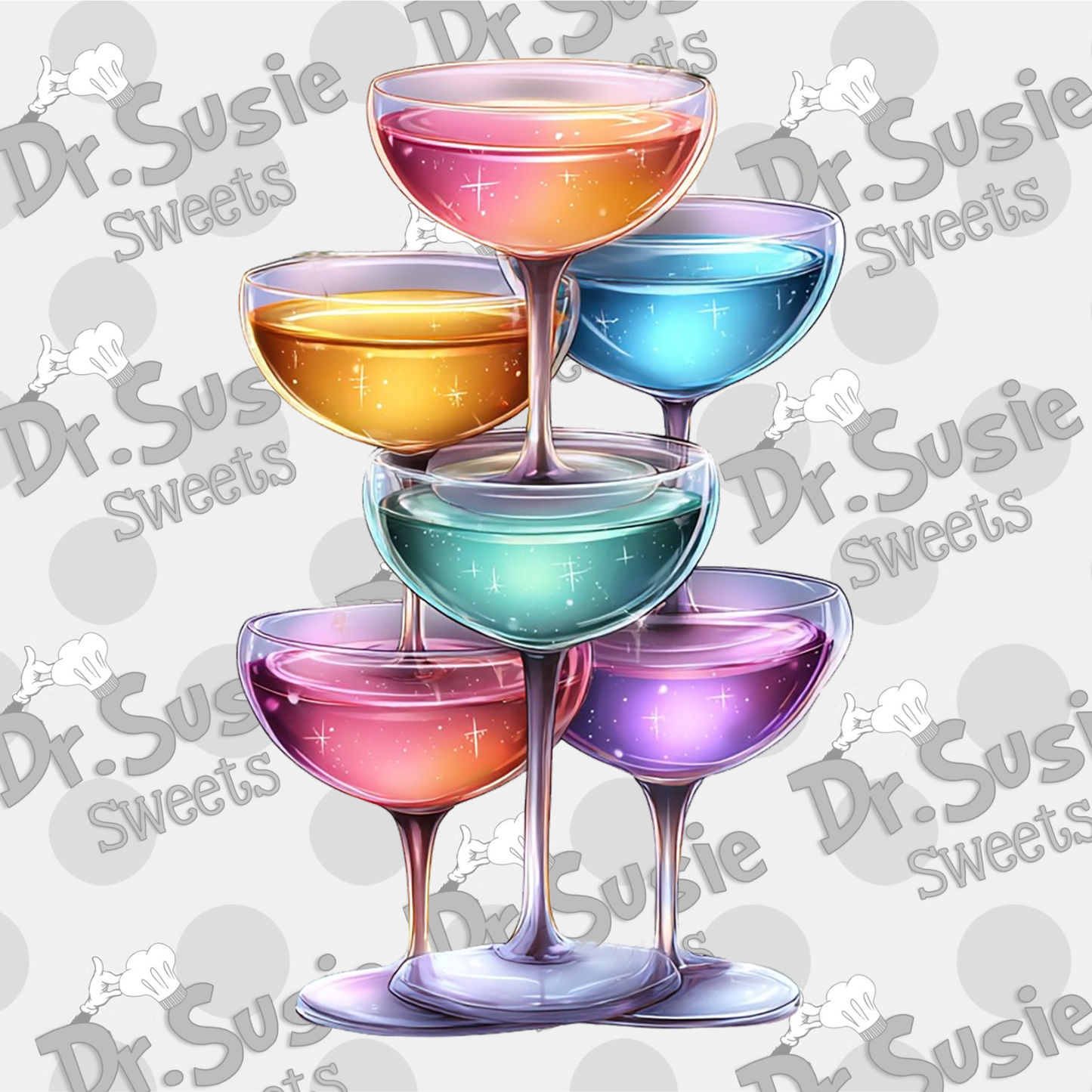 Champagne Tower-Edible Printer Digital Image