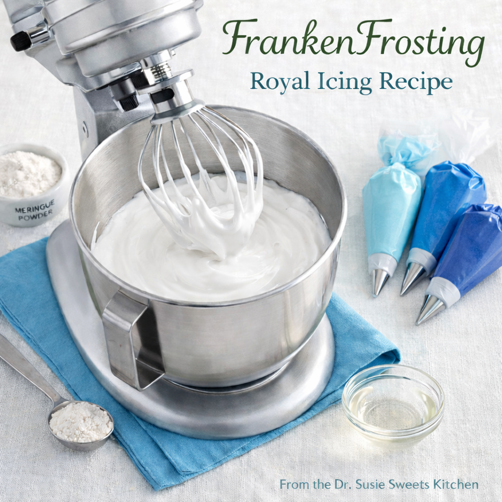Dr. Susie Sweets Franken Frosting Royal icing Recipe