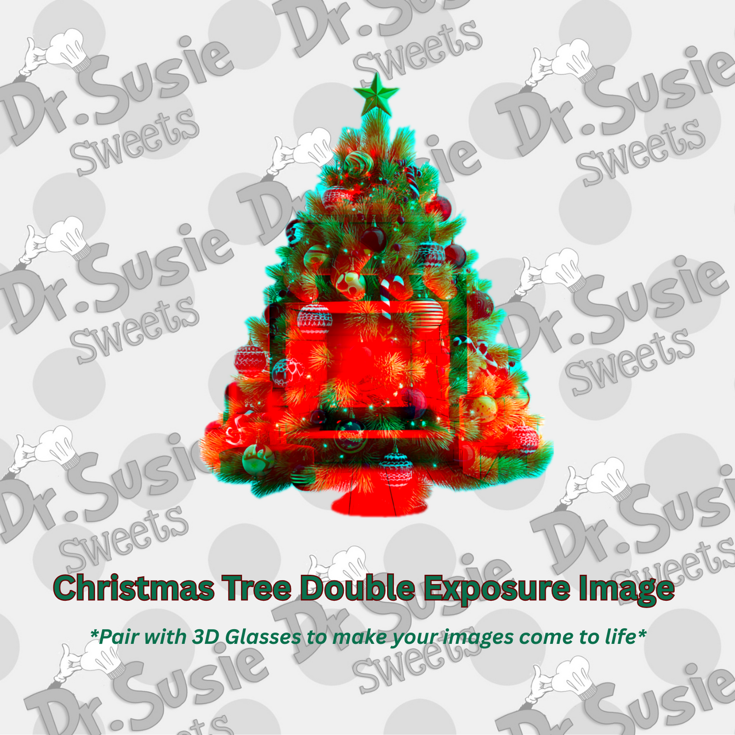Christmas Double Exposure Anaglyph Image Set-STL