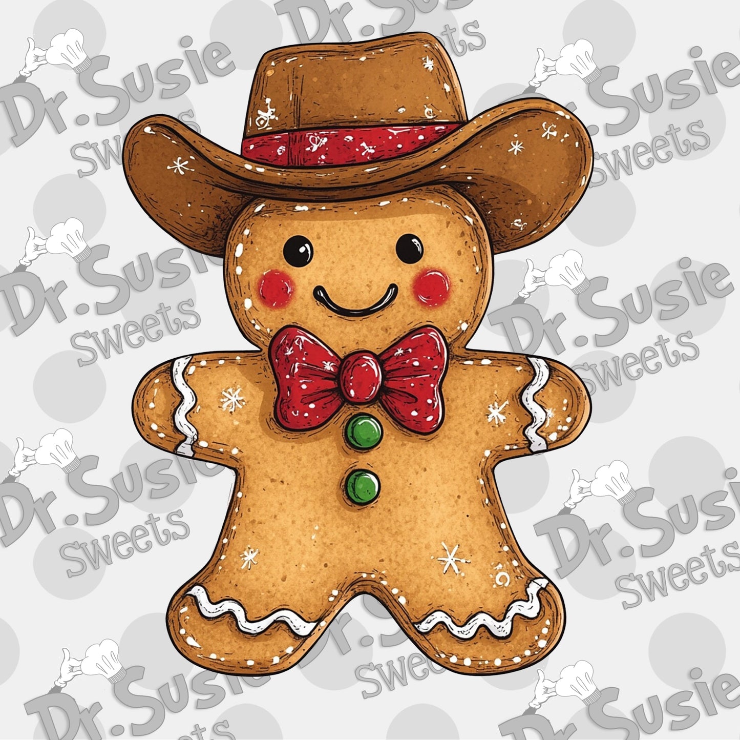 Cowboy GIngerbreadman-Edible Printer Digital Image