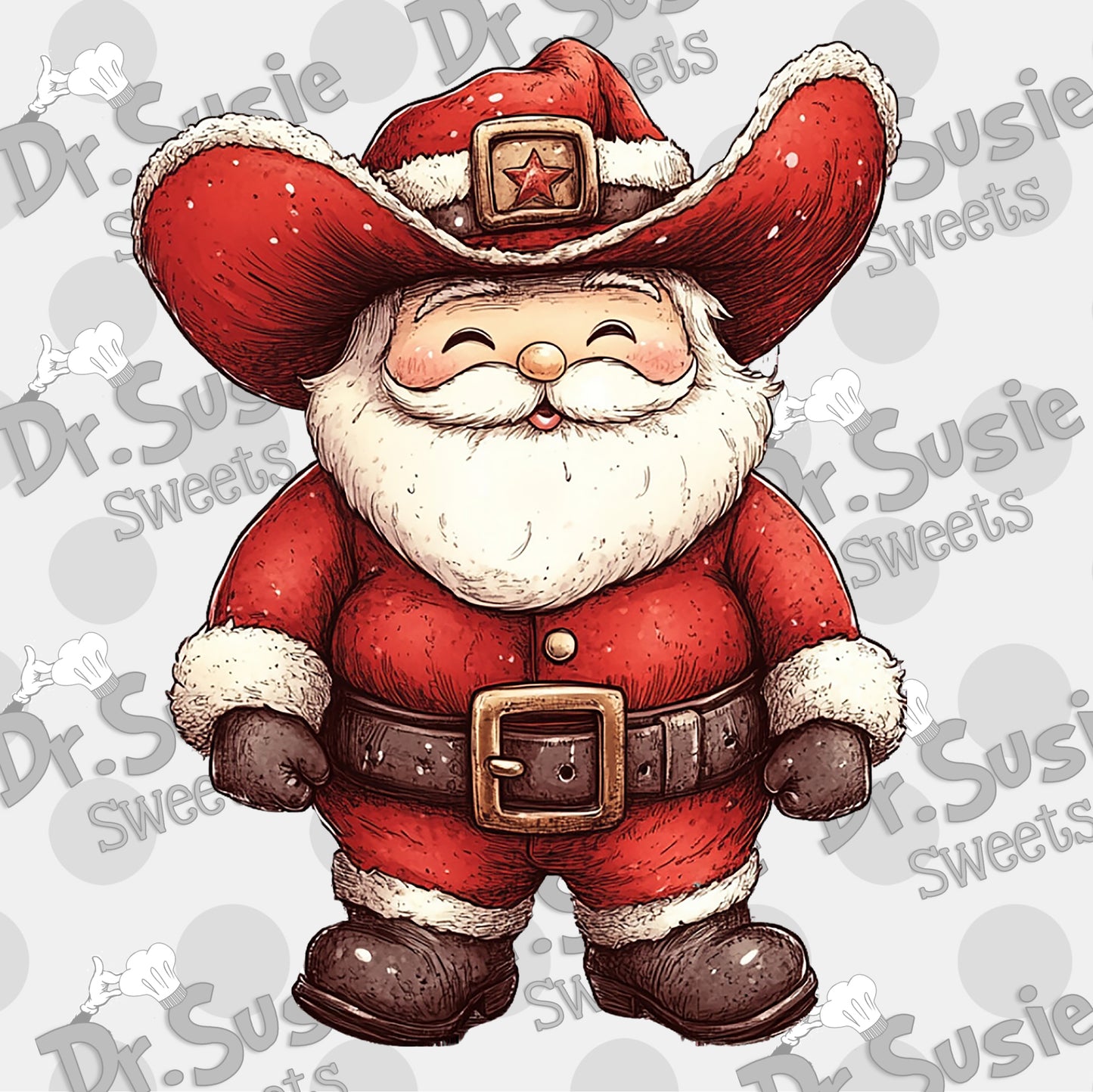 Cowboy Santa-Edible Printer Digital Image