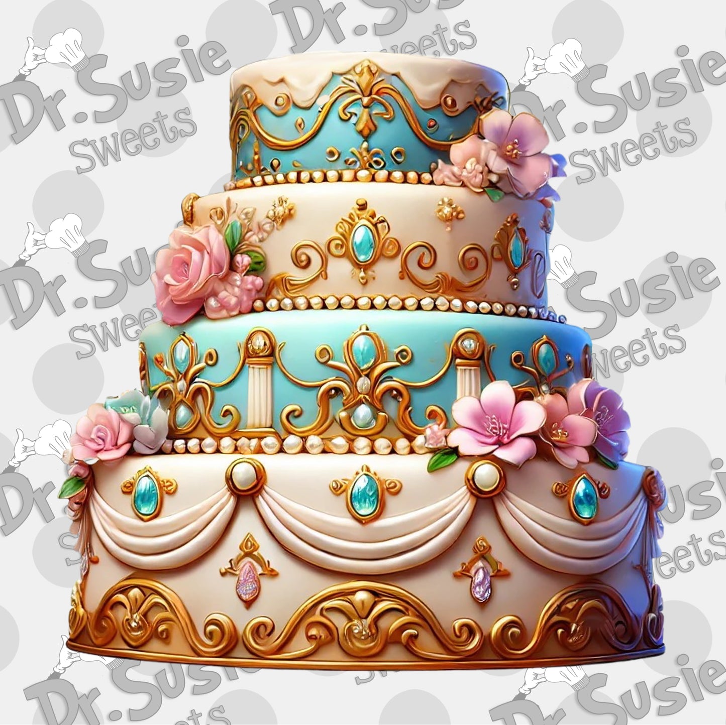 Elegant Cake-Edible Printer Digital Image