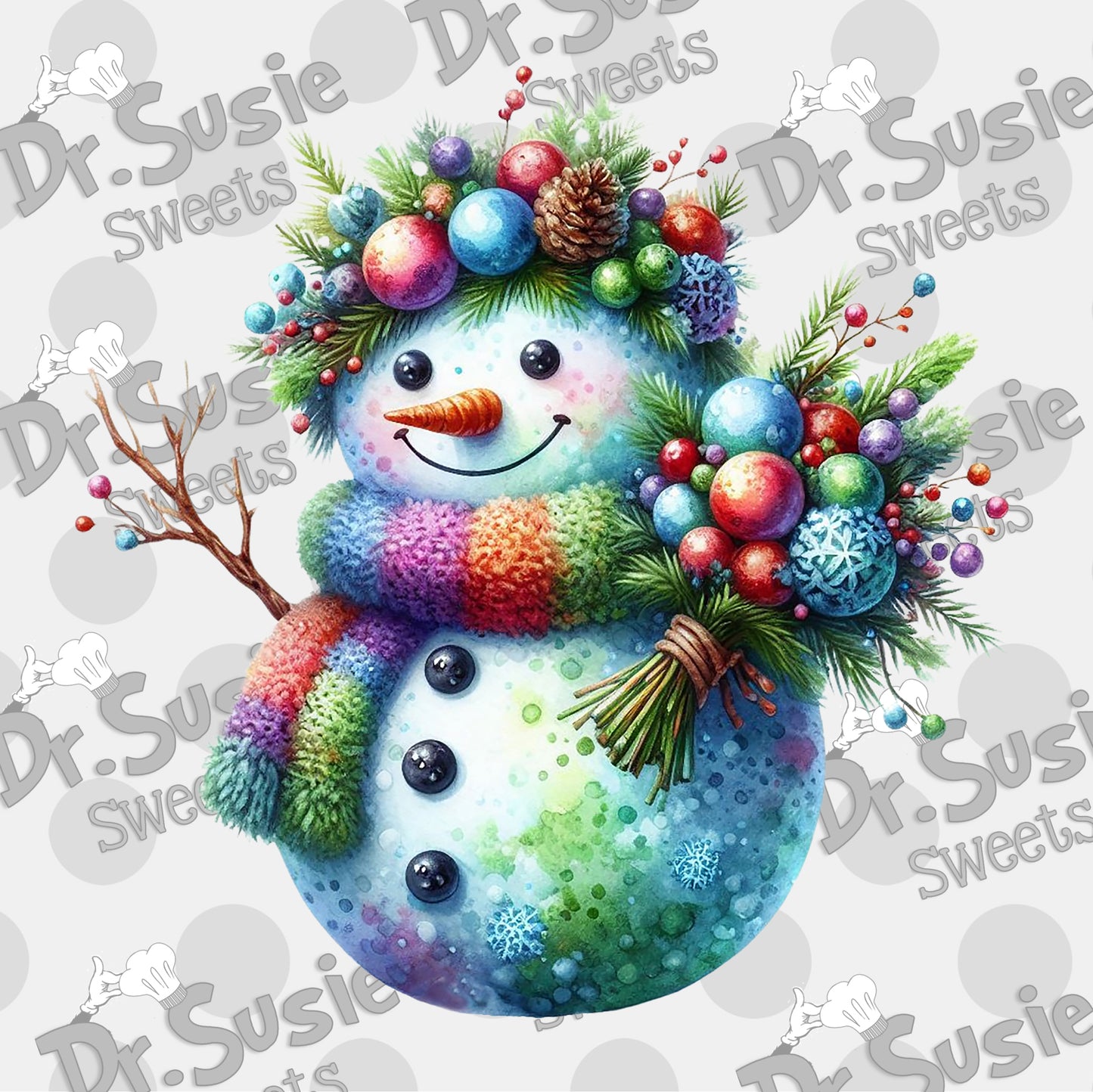 Festive Snowman-Edible Printer Digital Image