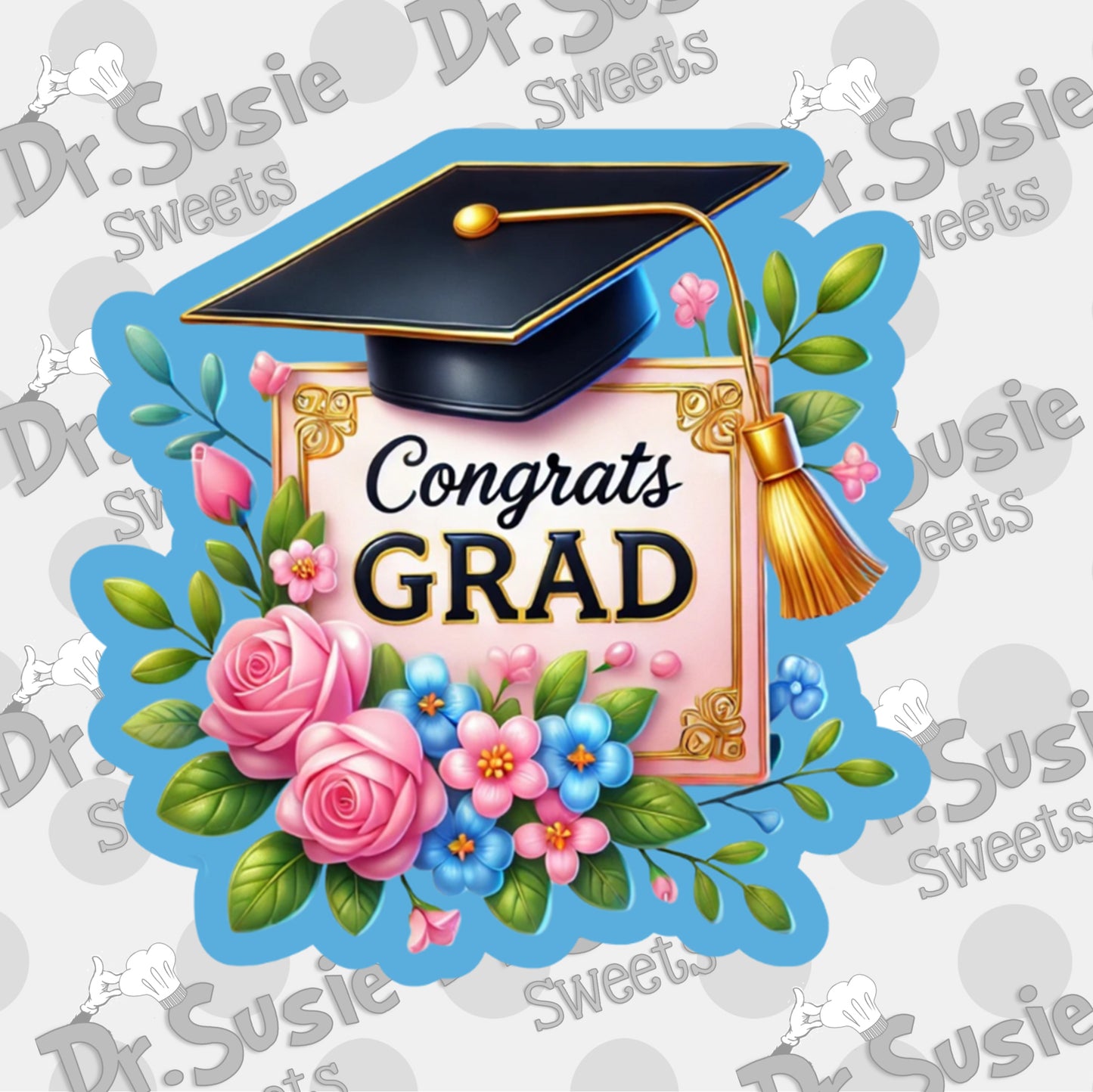 Floral Congrats Grad Plaque-STL
