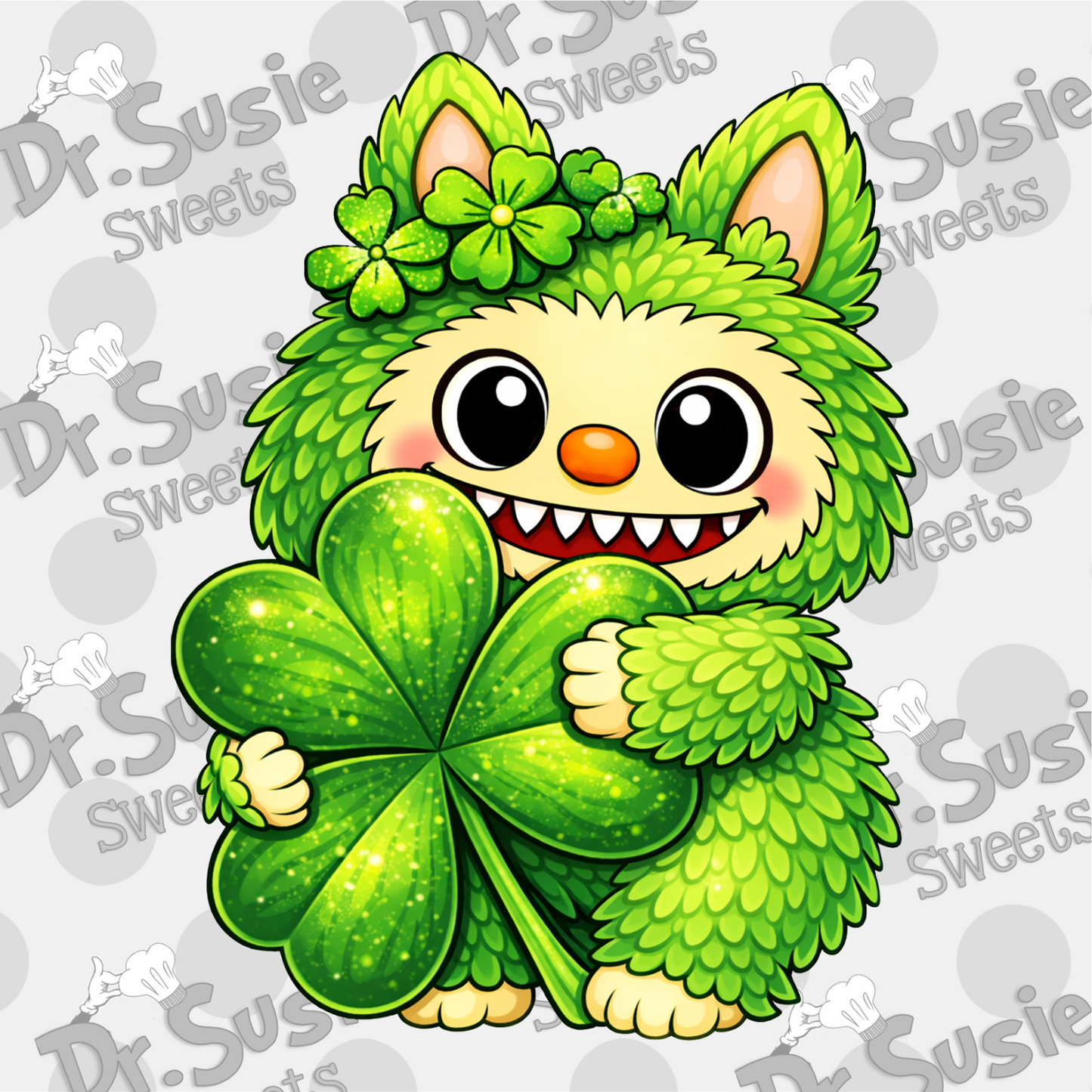 St Patrick Fuzzy Monsters-Edible Printer Digital Image