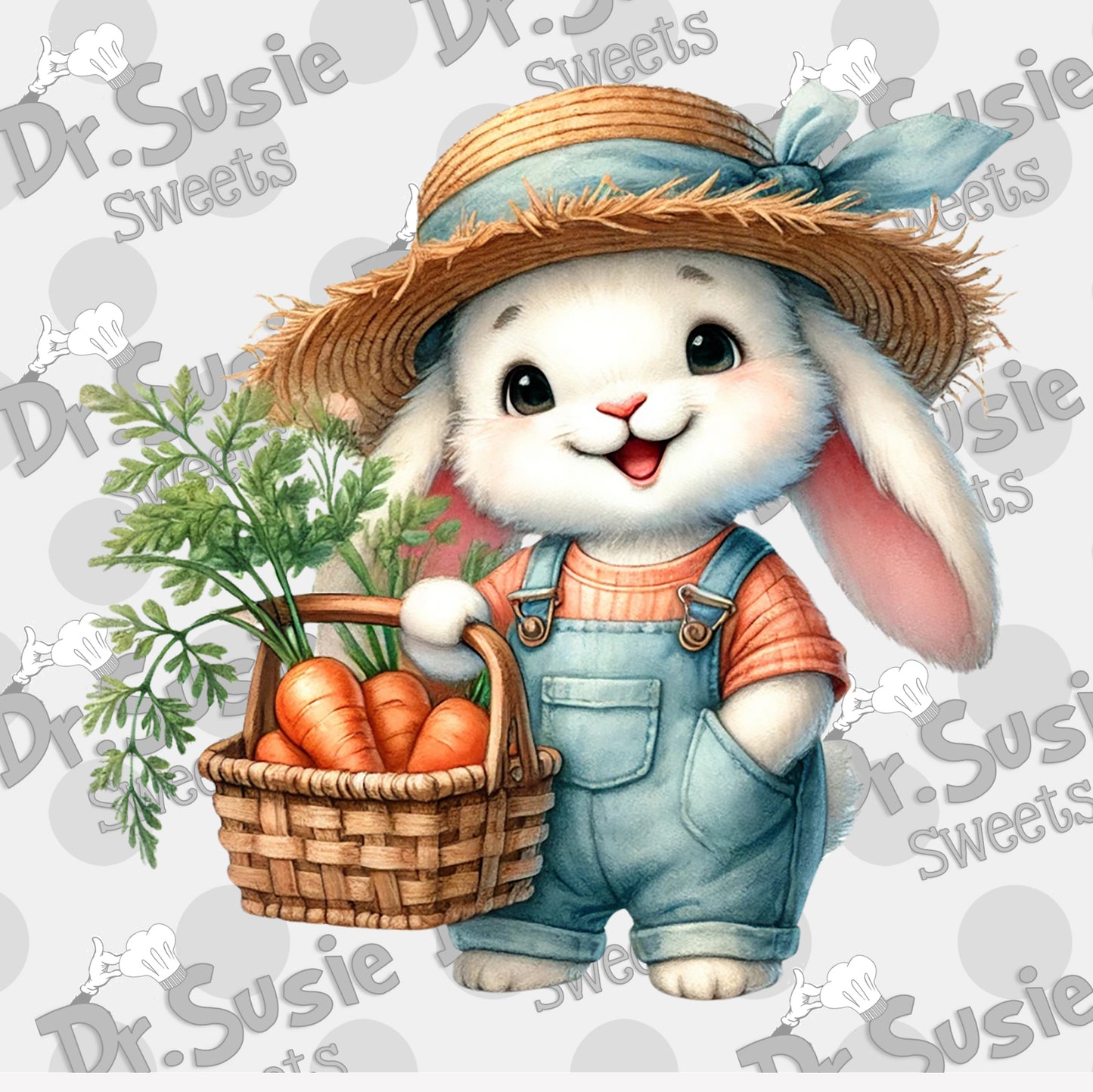 Gardener Bunny-Edible Printer Digital Image