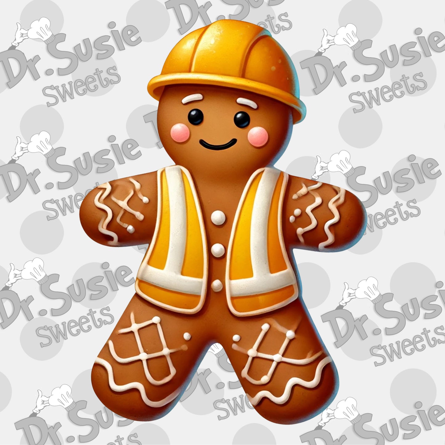 Gingerbread Construction Worker-Edible Printer Digital Image