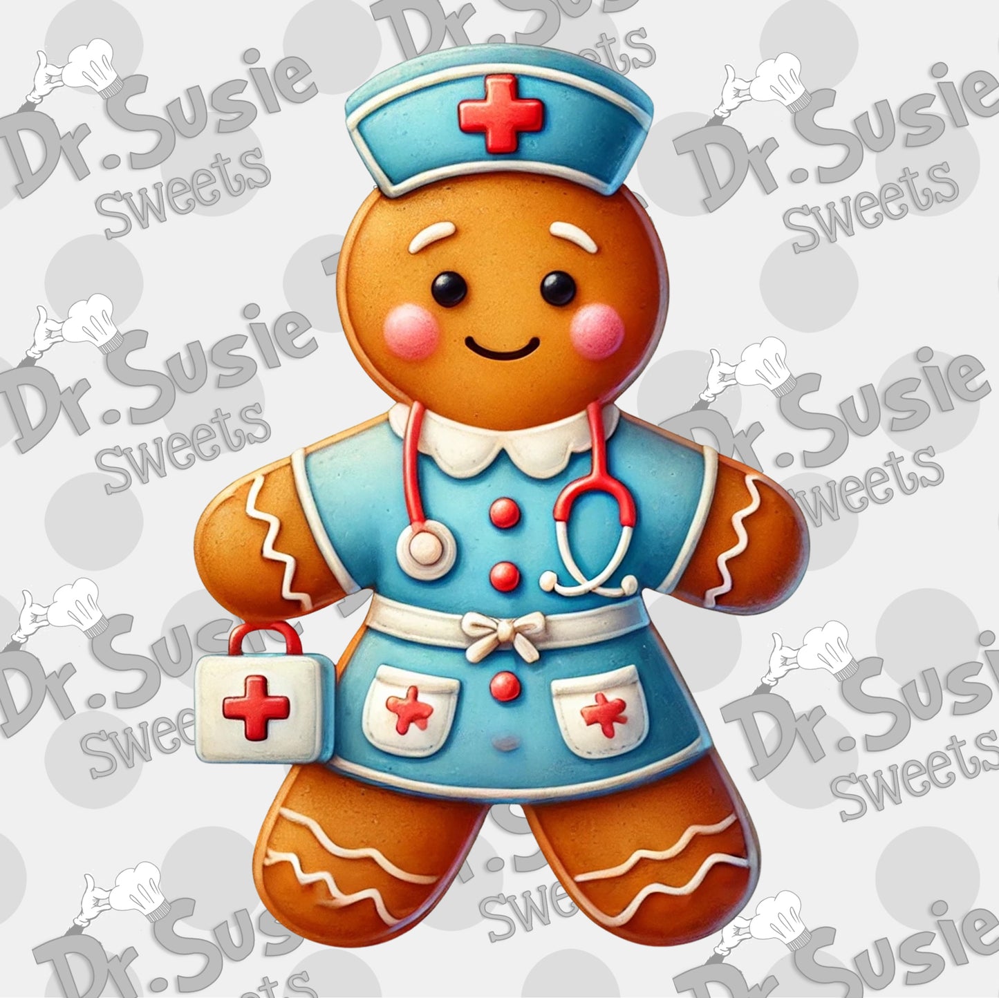 Gingerbread Nurse-Edible Printer Digital Image