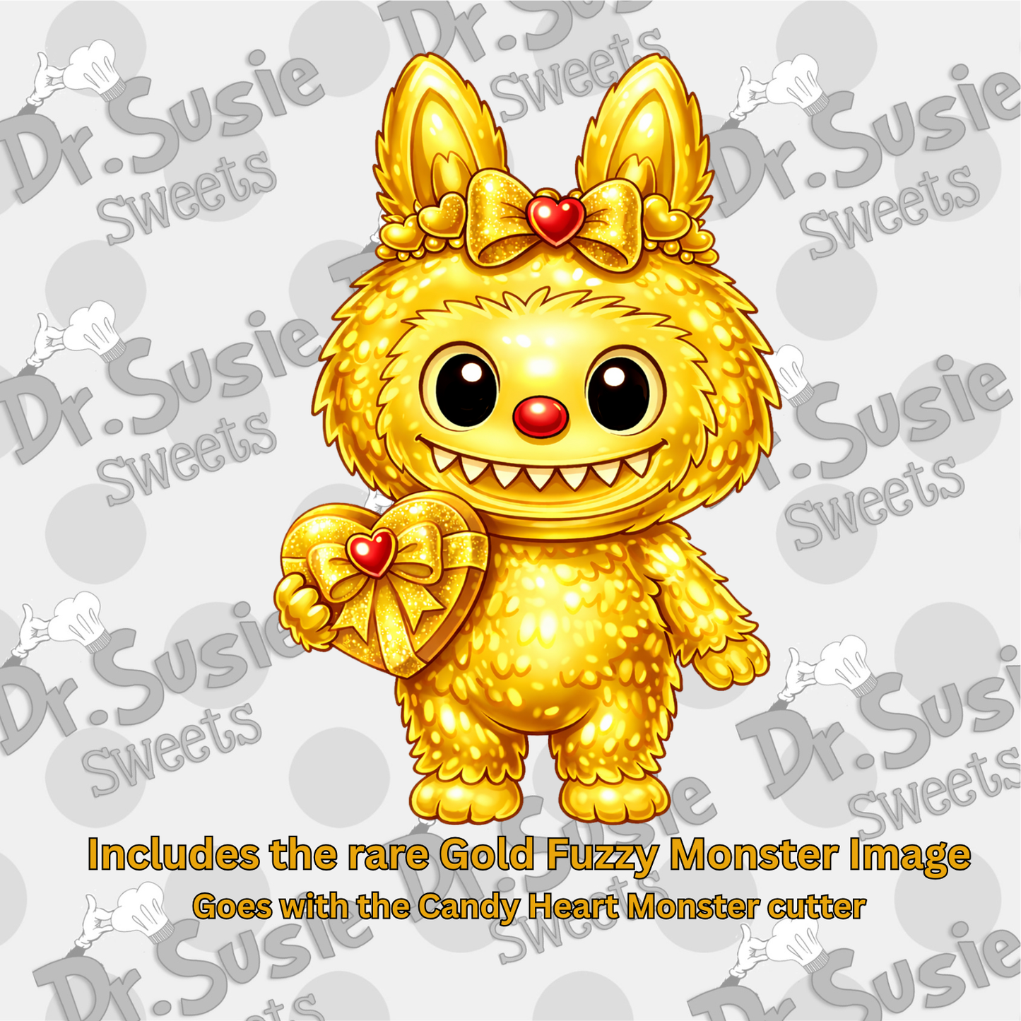 Valentine Fuzzy Monsters-Edible Printer Digital Image