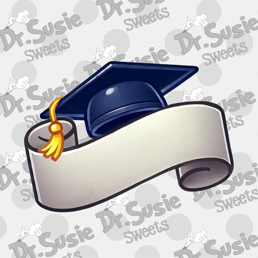 Grad Cap and Banner-Edible Printer Digital Image