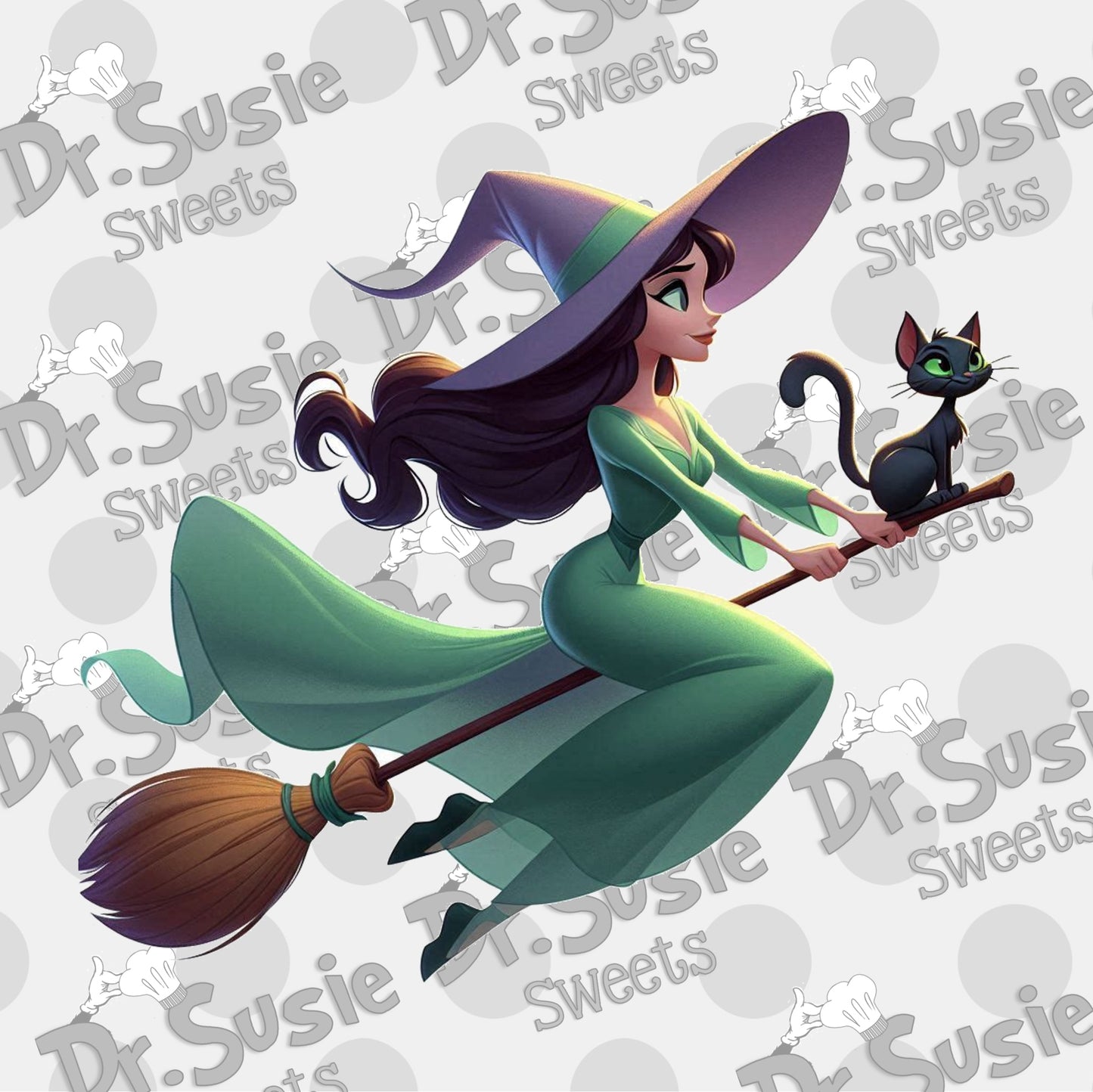 Green Witch-Edible Printer Digital Image