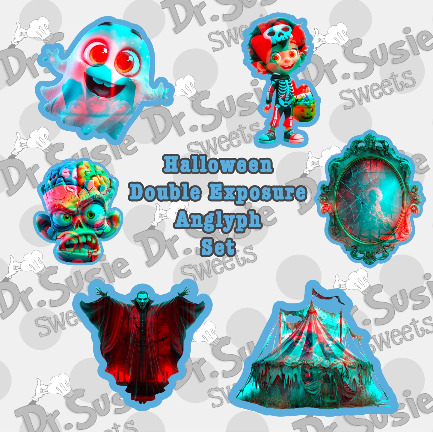 Double Exposure Anaglyph Image Set-STL