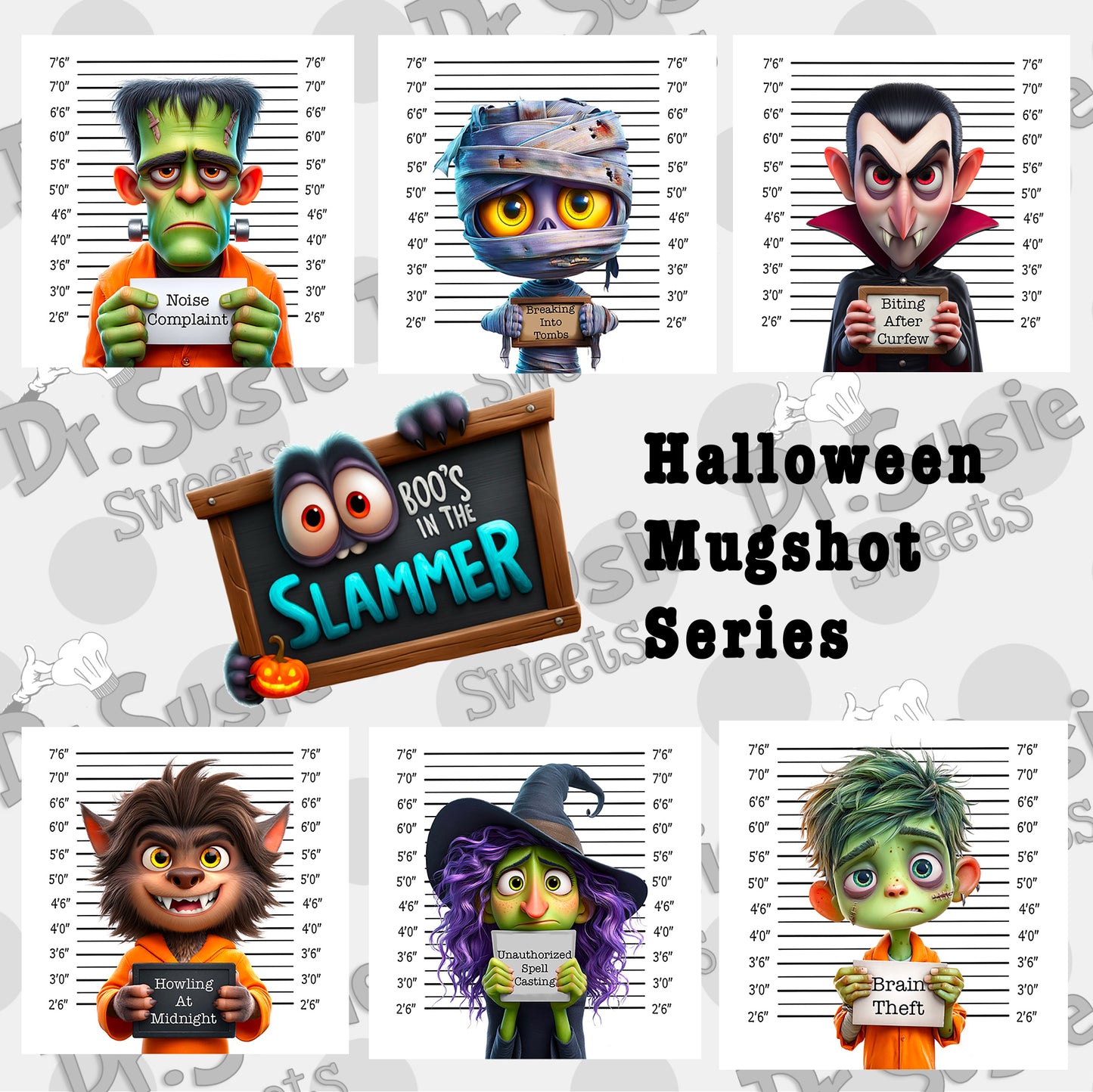 Halloween Mugshot Series-Edible Printer Digital Image