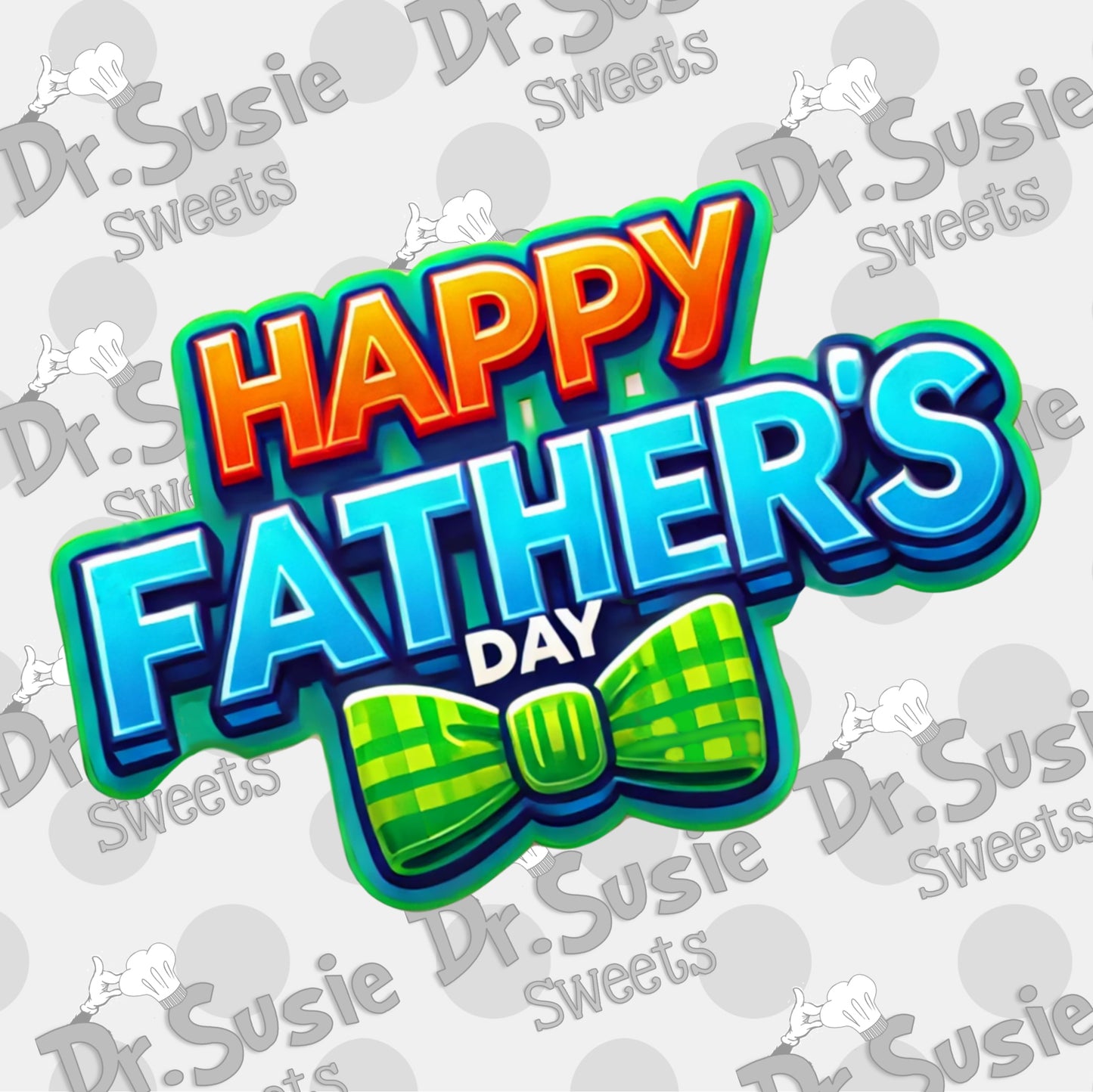 Happy Father's Day Bow Tie Plaque-Edible Printer Digital Image