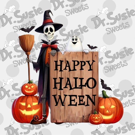 Happy Halloween Plaque-Edible Printer Digital Image
