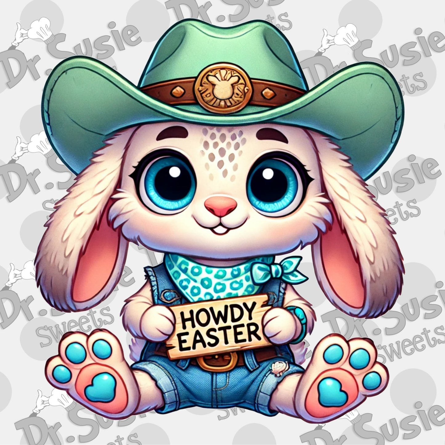 Howdy Easter-Bunny-Edible Printer Digital Image
