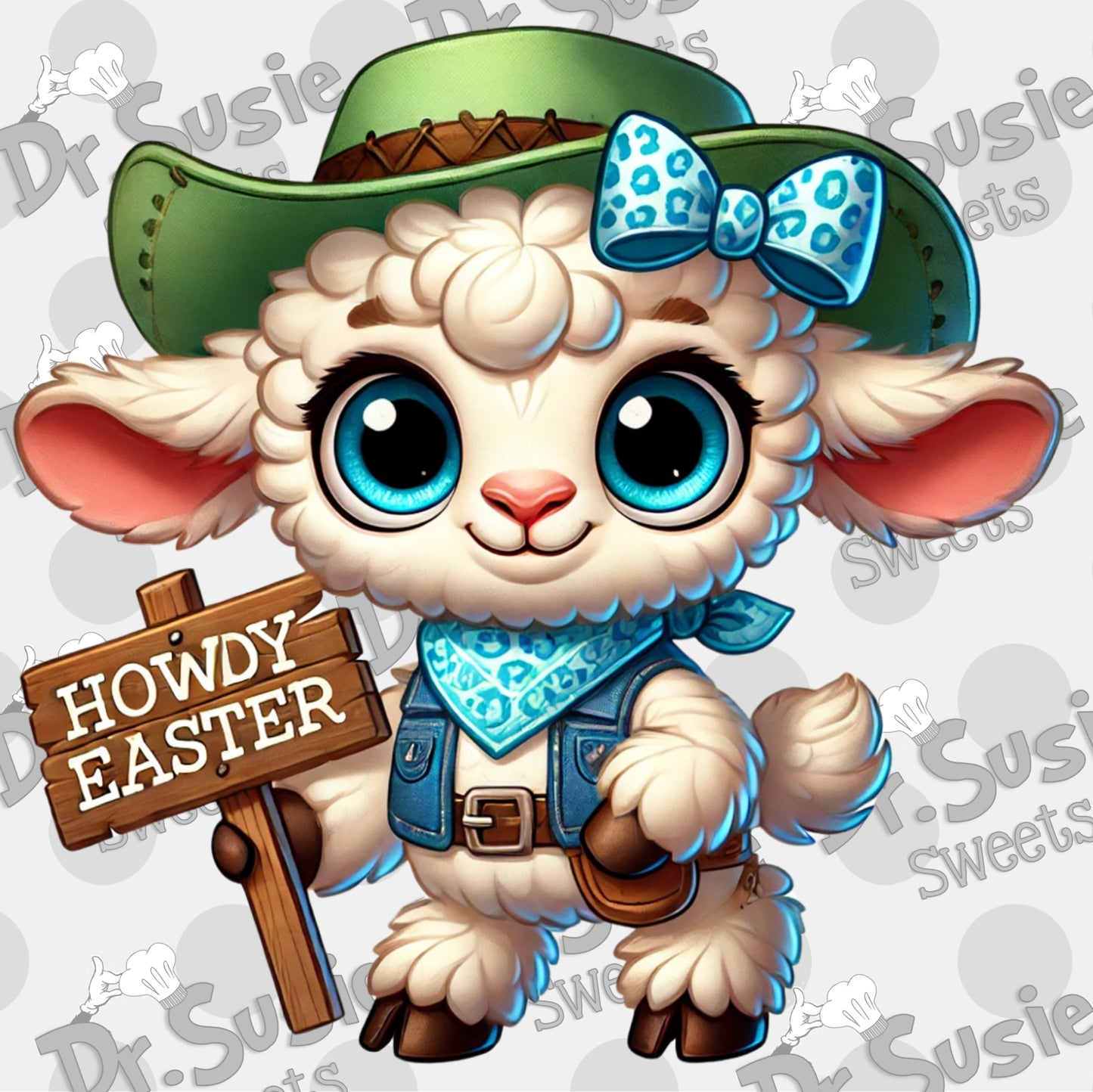 Howdy Easter-Lamb-Edible Printer Digital Image