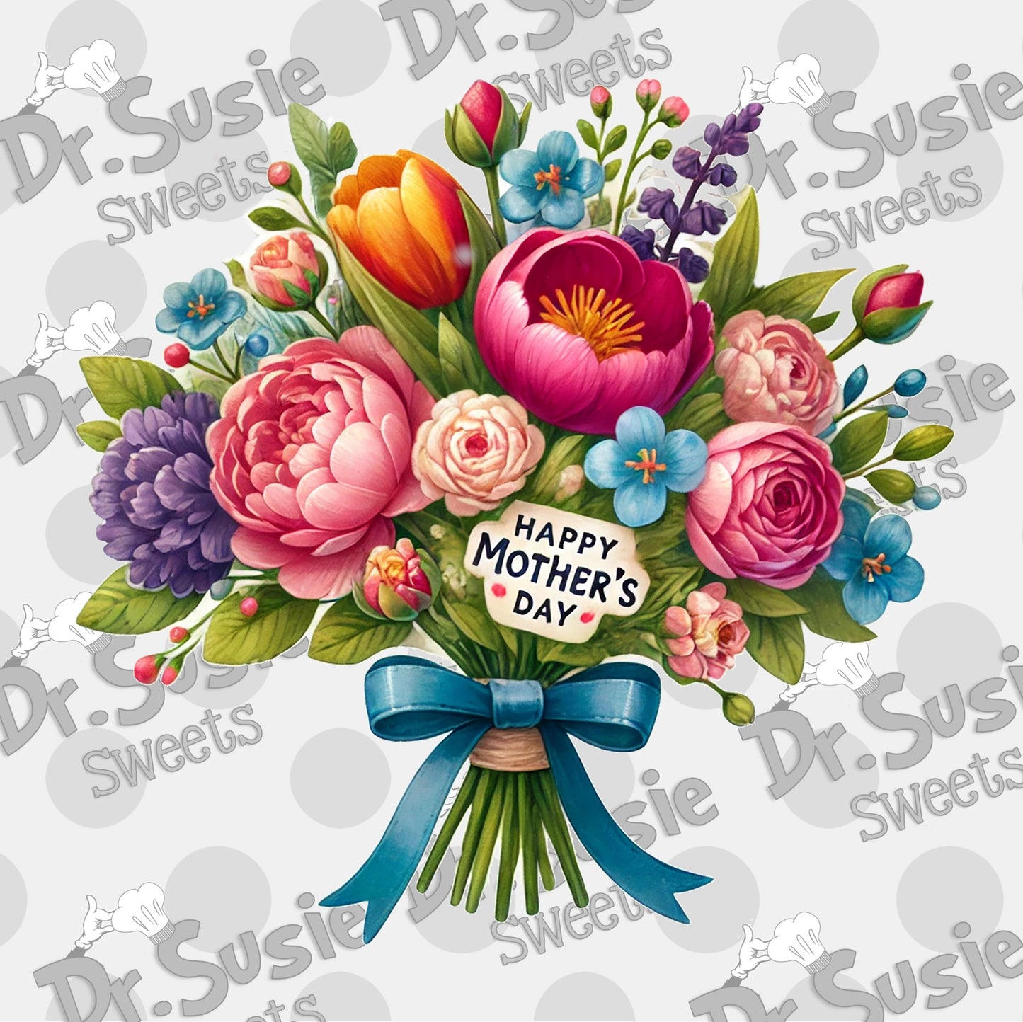 Happy Mother's Day Bouquet-Edible Printer Digital Image