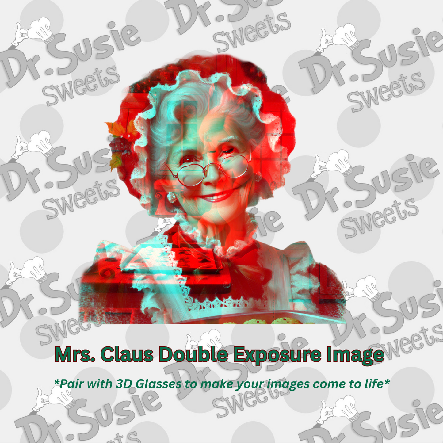Christmas Double Exposure Anaglyph Image Set-STL