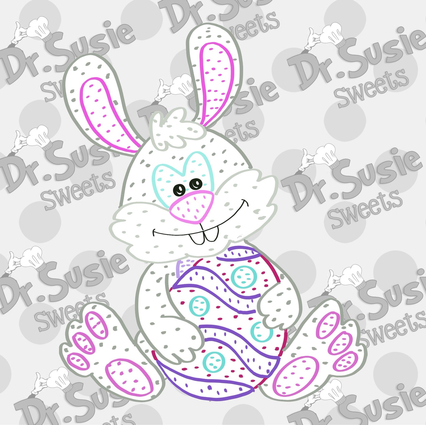 Paint By Dots Easter Bunny -Edible Printer Digital Image