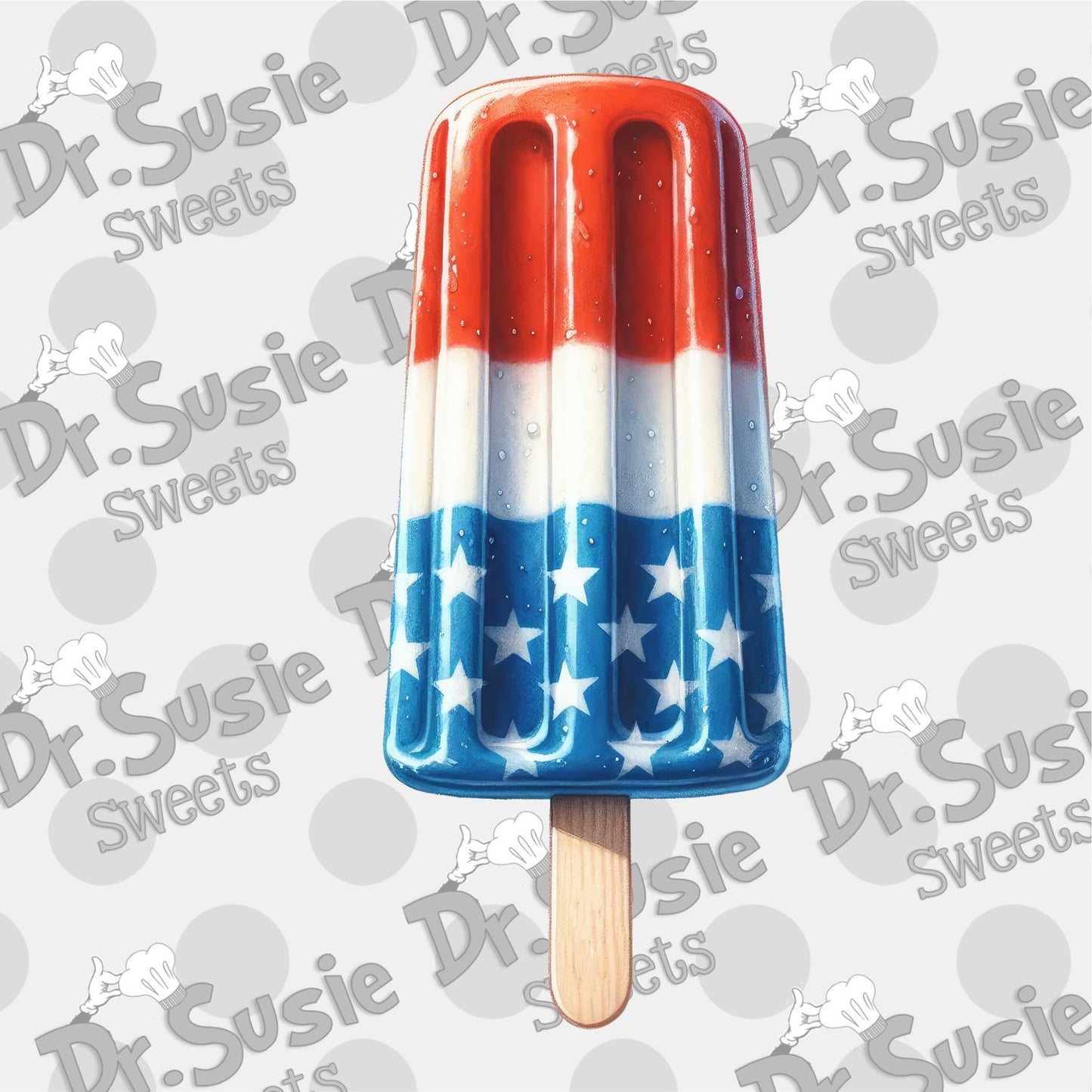 Patriotic Ice Pop-Edible Printer Digital Image