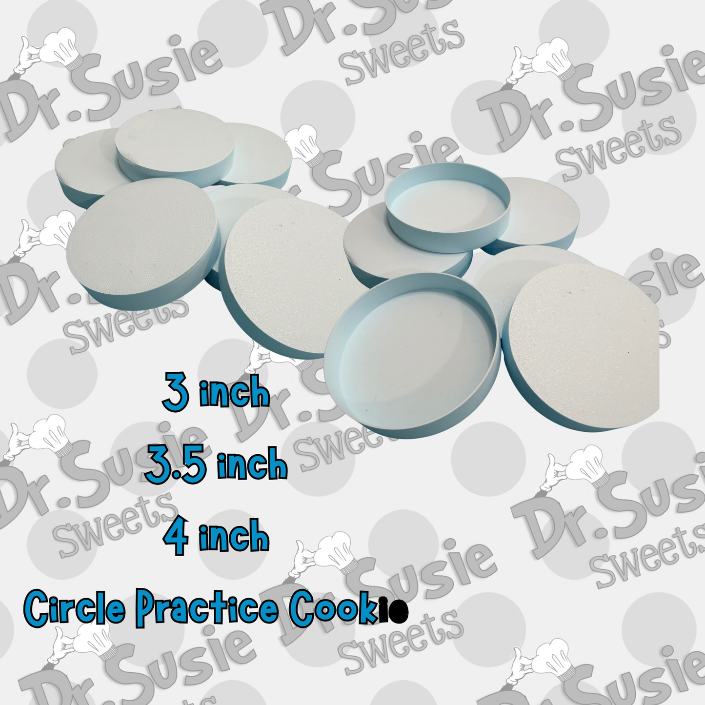 3 inch, 3.5 inch, 4 inch Circle Practice Cookies-STL
