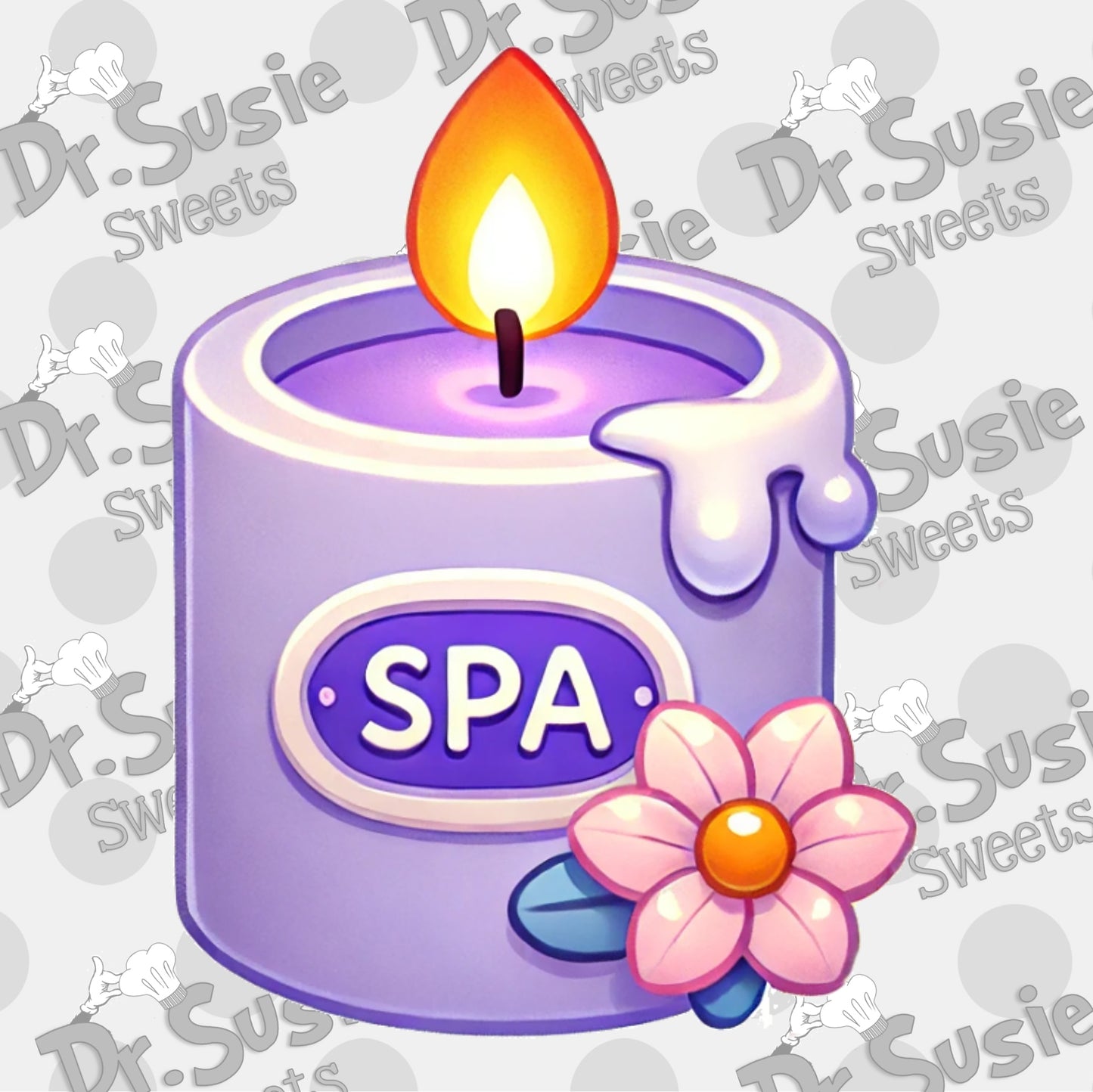 Purple Spa Candle-Edible Printer Digital Image