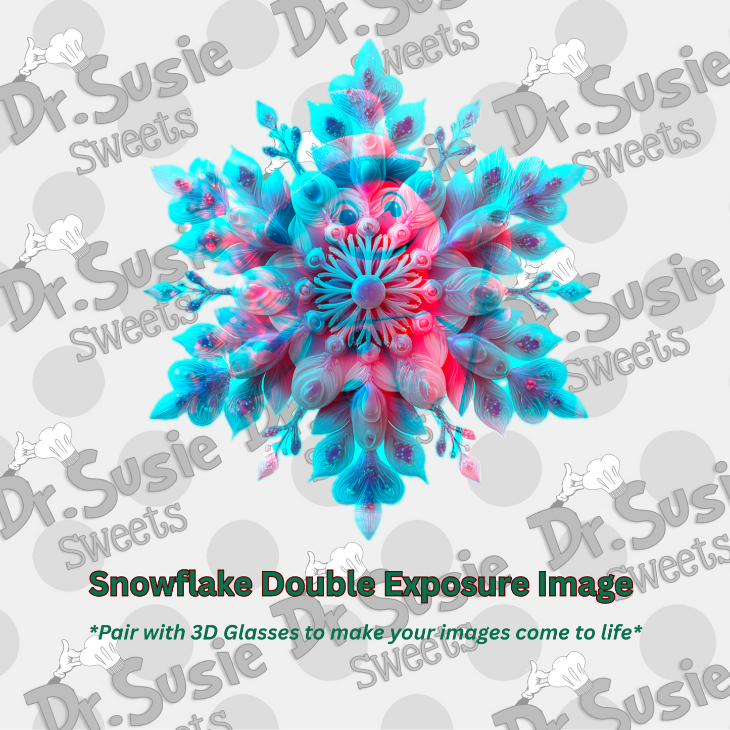 Christmas Double Exposure Anaglyph Image Set-STL