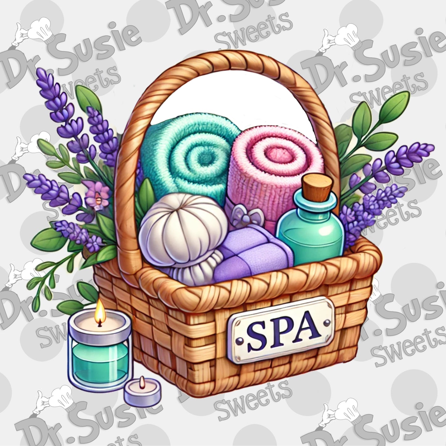 Spa Basket-Edible Printer Digital Image