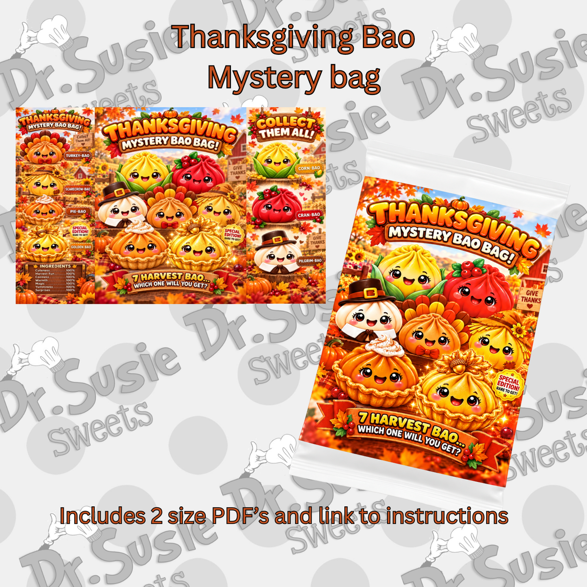 Thanksgiving Bao-Mystery Bag-PDF Template and Tutorial