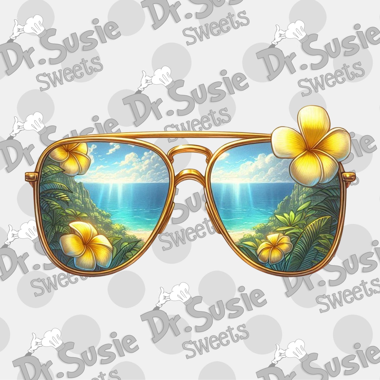 Tropical Sunglasses-Edible Printer Digital Image