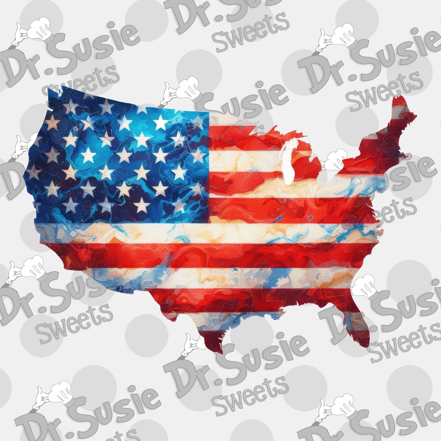 USA Map-Edible Printer Digital Image
