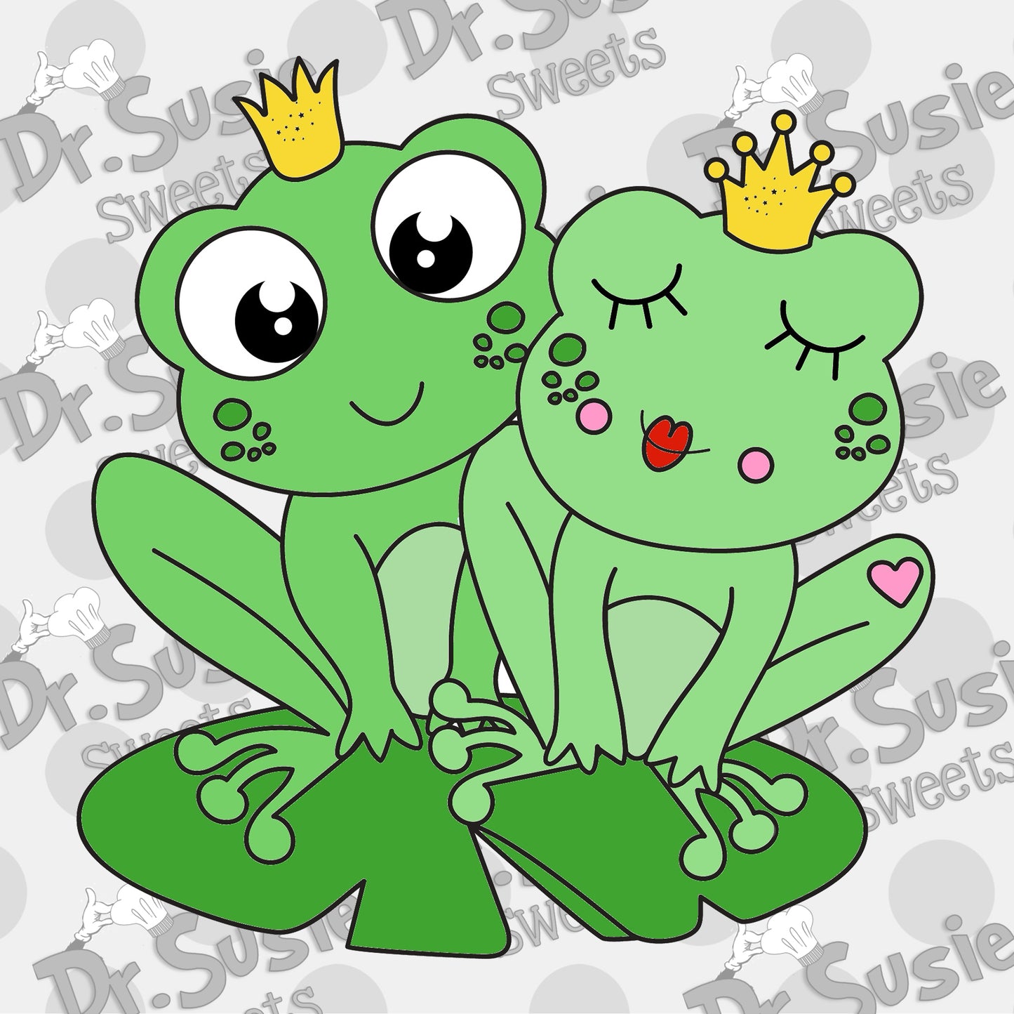 Valentine Frogs-Edible Printer Digital Image