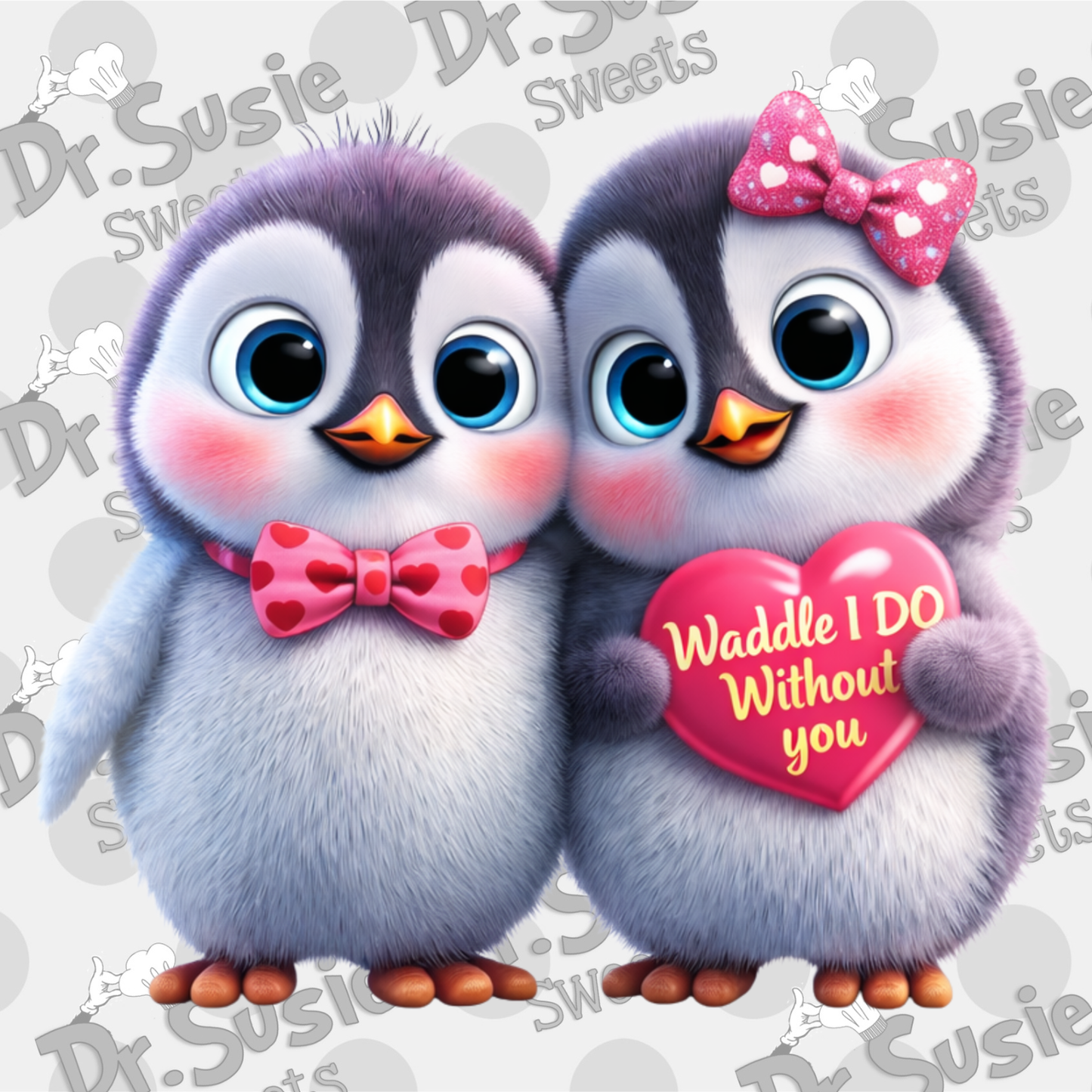 Waddle I Do Without You Penguins-Edible Printer Digital Image