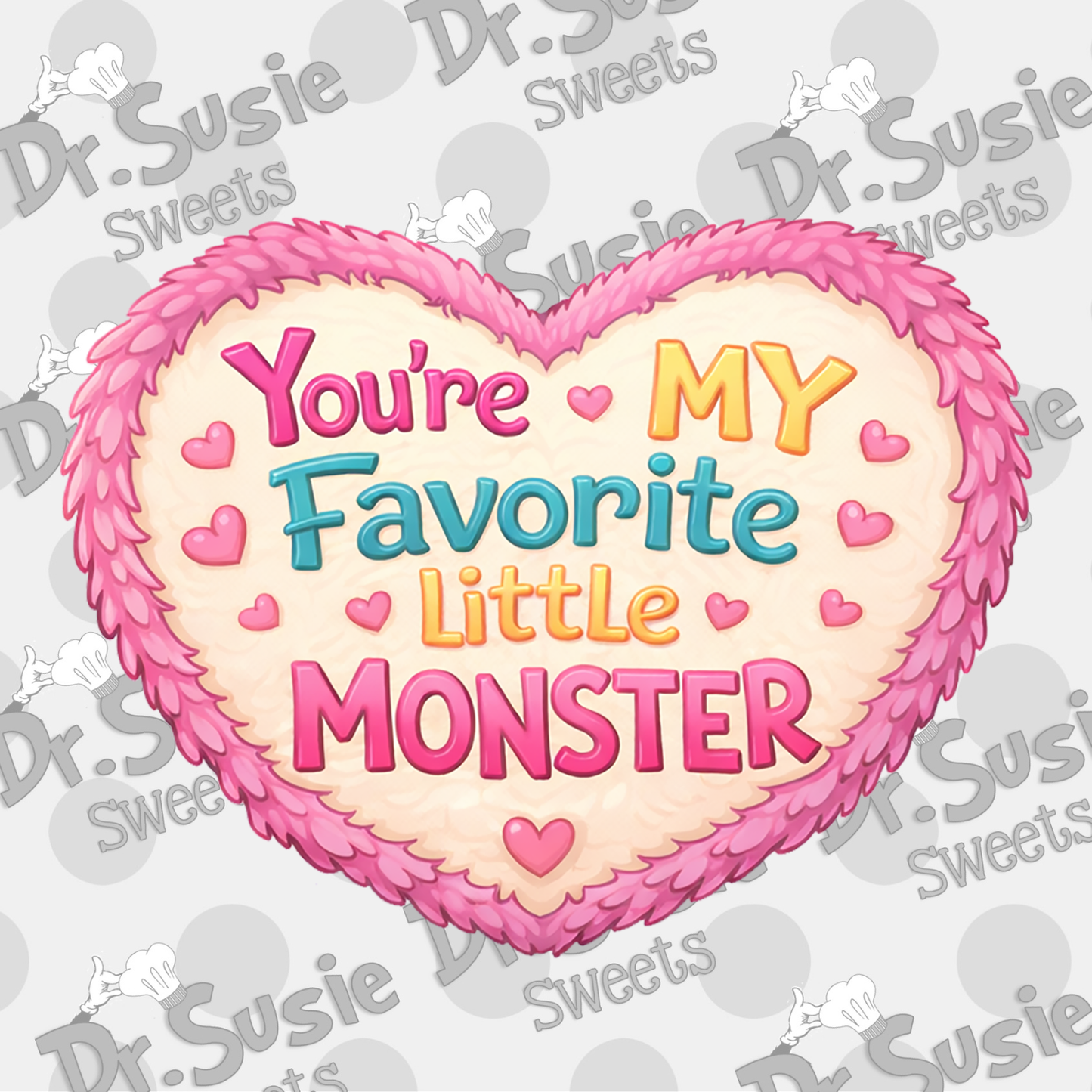 Valentine Fuzzy Monster Set-Edible Printer Digital Image