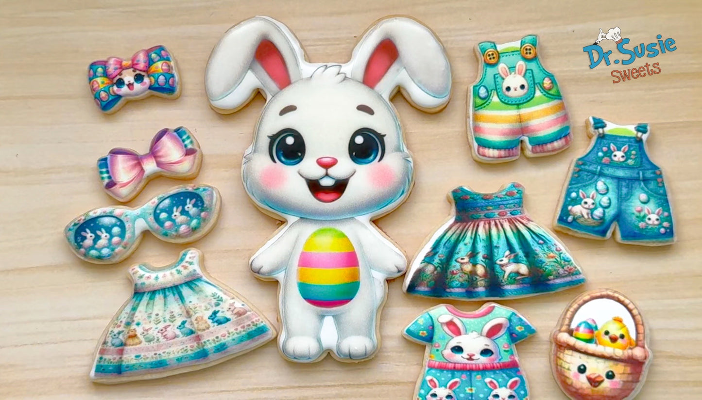Paper Doll Bunny Set-Edible Printer Digital Image