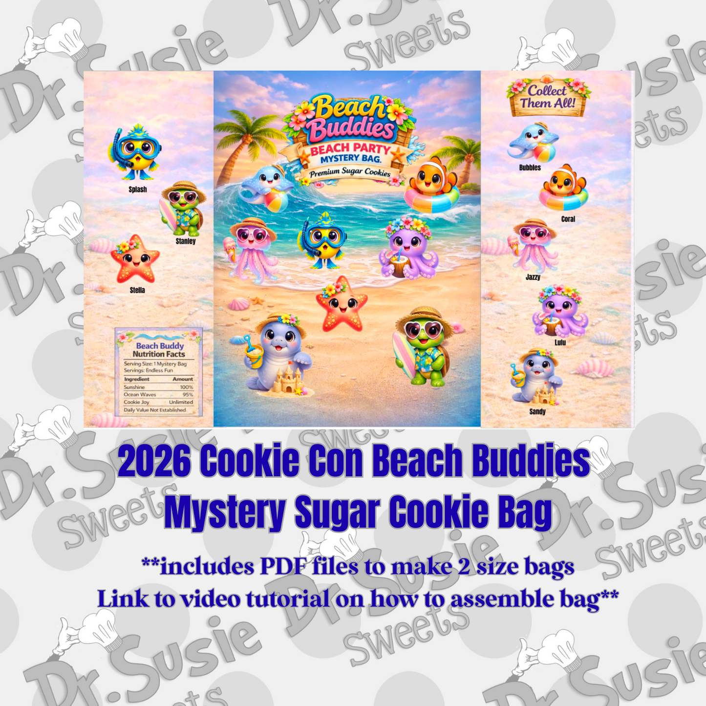 2026 Cookie Con Beach Buddies Mystery Bag-PDF Template and Tutorial
