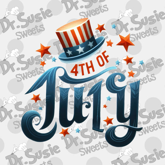 Fourth of July Plaque-Edible Printer Digital Image