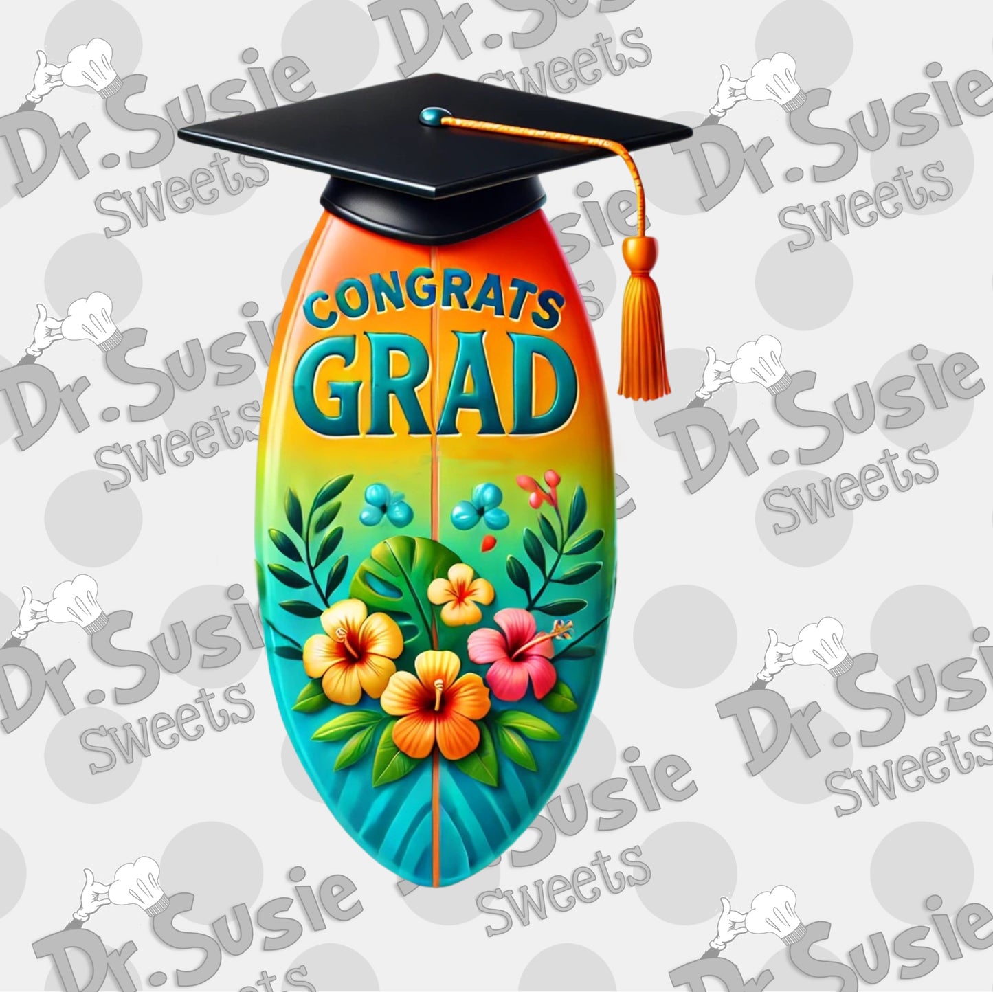 Aloha Congrats Grad Surfboard-Edible Printer Digital Image