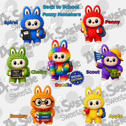 Back to School Fuzzy Monsters-STL