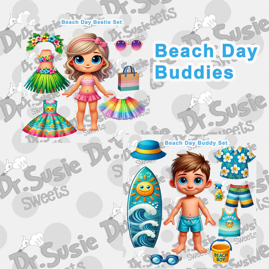 Beach Day Buddies-Edible Printer Digital Image