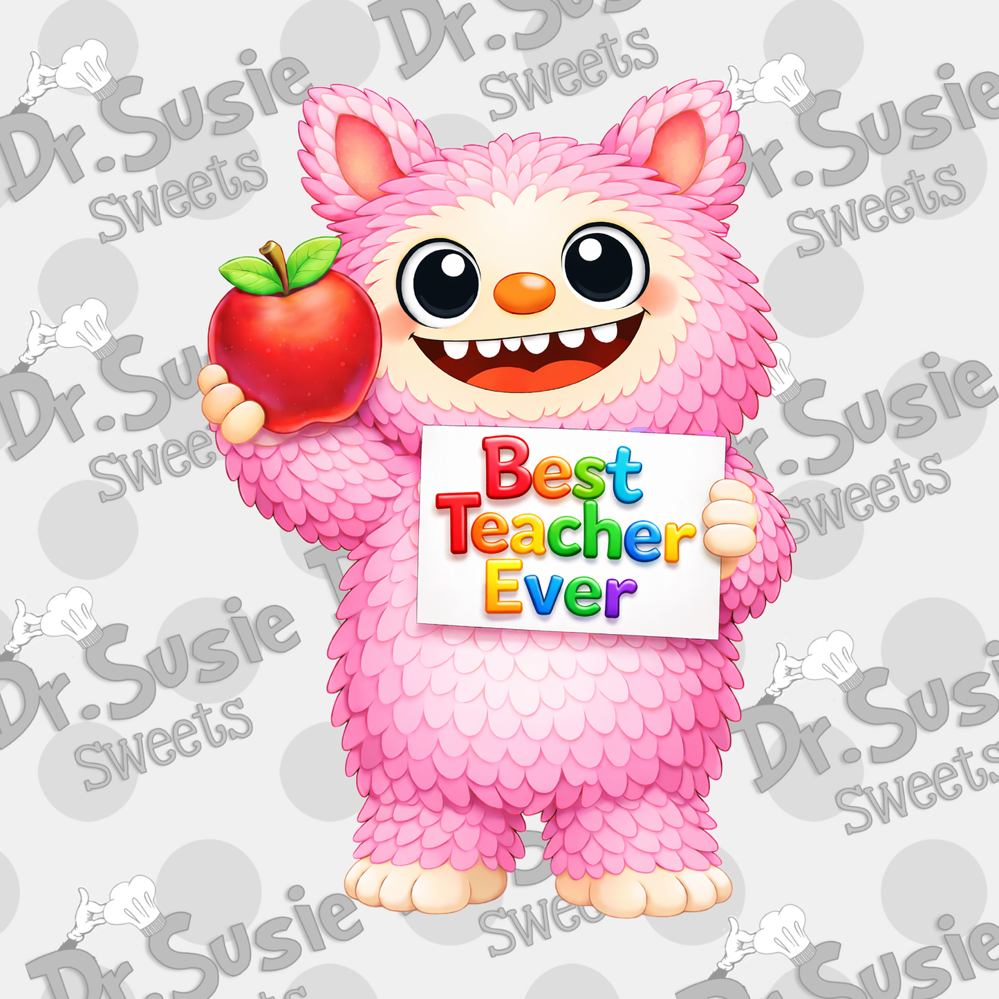 Fuzzy Monster Best Teacher Ever-Edible Printer Digital Image
