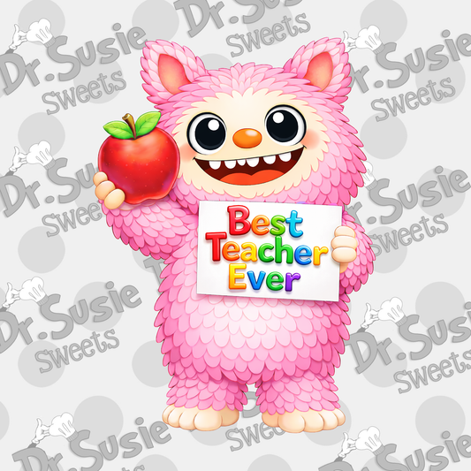 Fuzzy Monster Best Teacher Ever-Edible Printer Digital Image
