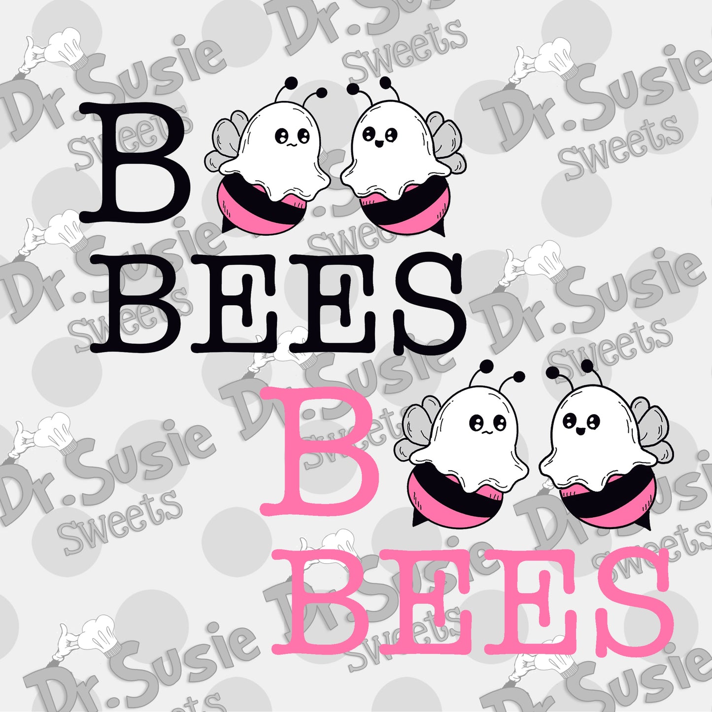 Boo Bees Plaque-Edible Printer Digital Image