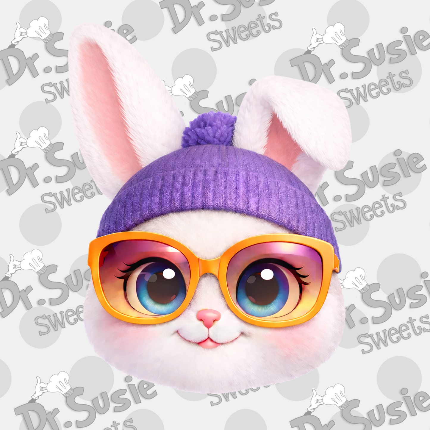 Bunny with Beanie-Edible Printer Digital Image