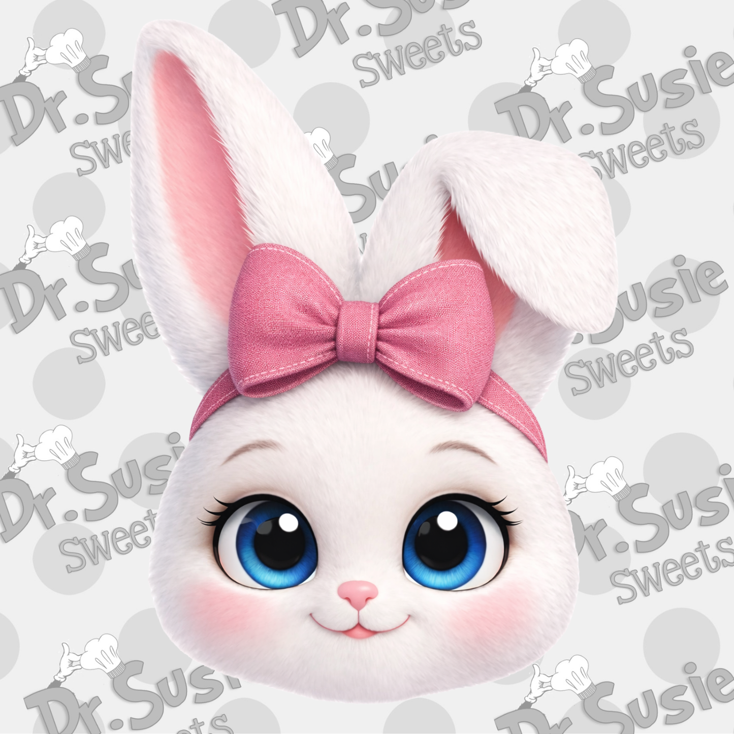 Bunny with Bow-Edible Printer Digital Image