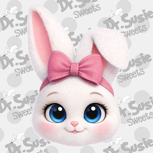 Bunny with Bow-Edible Printer Digital Image